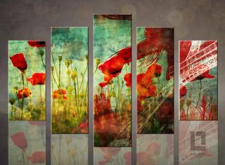 5 dielny obraz na stenu - Red poppys
